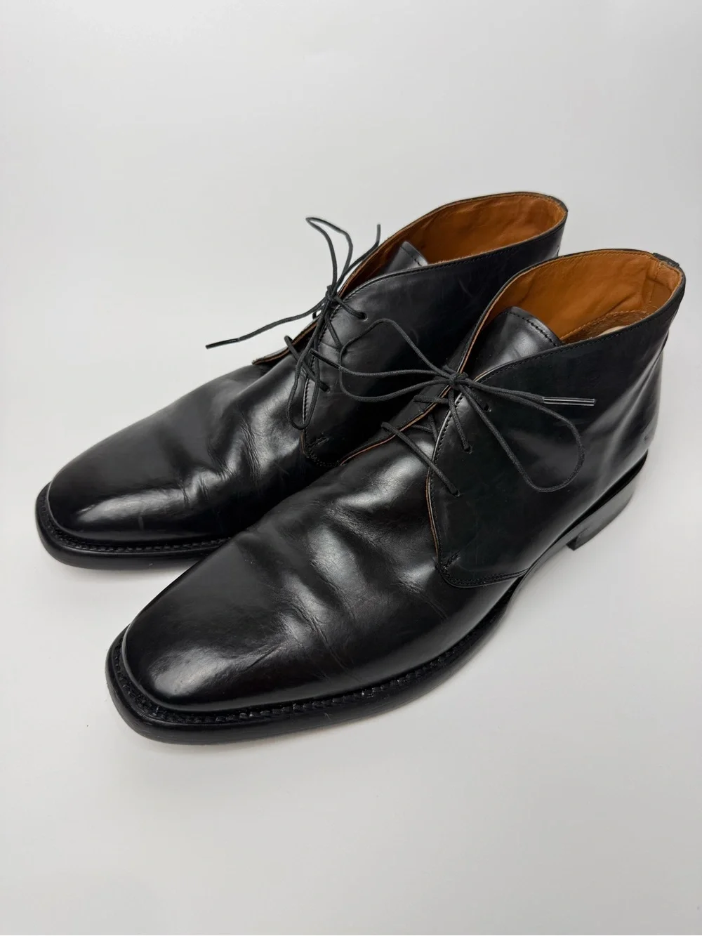Frye Paul Chukka Boots Black Leather Men Size 13 Hipster Classic Chunky